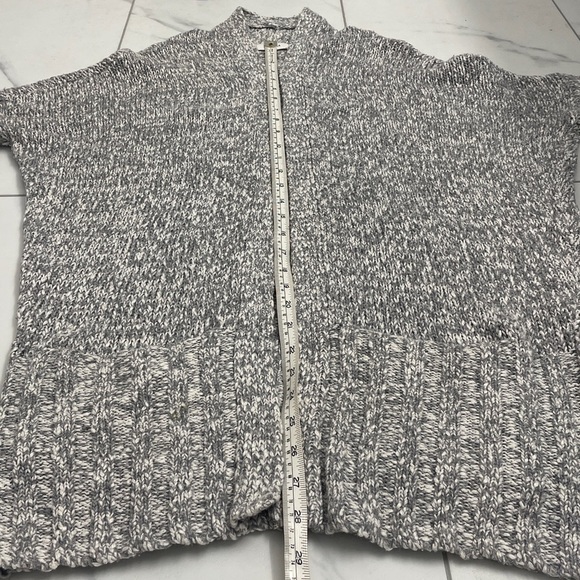 Talula Long Open Front Cardigan Grey/White Drop Shoulder Pockets Oversized Sz XS - Picture 10 of 10